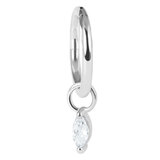 Steel Hinged Segment Ring with Steel Jewelled Marquise Charm - SKU 36528