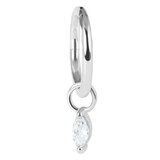 Steel Hinged Segment Ring with Steel Jewelled Marquise Charm - SKU 36543