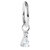 Steel Hinged Segment Ring with Steel Jewelled Pear Drop Charm - SKU 36551