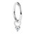 Steel Hinged Segment Ring with Steel Clawset Crystal Charm - SKU 36575