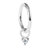 Steel Hinged Segment Ring With Steel Clawset Crystal Charm - SKU 36576