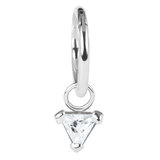 Steel Hinged Segment Ring with Steel Jewelled Triangle Charm - SKU 36602