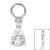 Steel Charm - Jewelled Pear Drop - SKU 36630