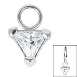 Steel Charm - Jewelled Triangle - SKU 36632