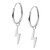 Sterling Silver Hoops - Drop Earrings - Lightning Bolt H149 - SKU 36633