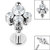 Titanium Internally Threaded Labrets 1.2mm - Titanium Bezel Set 4 Jewelled Asia - SKU 36640