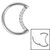 Titanium Claw Set Jewelled Crescent Moon Hinged Clicker Ring - SKU 36677