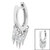 Steel Huggie Earring with Jewelled Tassels - SKU 36740