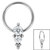 Titanium BCR with Titanium Clip In Titanium Bezel Set 2 Jewelled Asia - SKU 36751