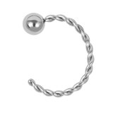 Steel Twisted Rope Open Nose Ring - SKU 36779