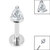 Titanium Internally Threaded Labrets 1.2mm - Steel Claw Set Jewelled Pear Cut - SKU 36784
