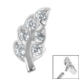 Steel Claw Set Jewelled Leaf for Internal Thread shafts in 1.2mm - SKU 36786