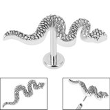 Titanium Threadless Labrets - Steel (Bend-fit) Snake 1.2mm, 6mm / Surgical Steel