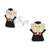 Sterling Silver Dracula Vampire Ear Stud Earrings - SKU 36842