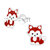 Sterling Silver Fox Cub Ear Stud Earrings - SKU 36844