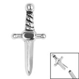 Steel Threadless (Bend fit) Mini Dagger - SKU 36861