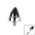 Titanium Bezel Set Black Agate Cone for Internal Thread shafts in 1.6mm. Also fits Dermal Anchor - SKU 36940