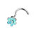Titanium Claw Set Synth Opal Flower Nose Stud - SKU 36959