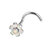 Titanium Claw Set Synth Opal Flower Nose Stud - SKU 36960