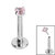 Titanium Threadless Labrets - Titanium (Bend-fit) Claw Set CZ Jewels 0.8mm Gauge - 5-8mm length - SKU 37210