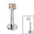 Titanium Threadless Labrets - Titanium (Bend-fit) Claw Set CZ Jewels 0.8mm Gauge - SKU 37244