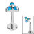 Titanium Threadless Labrets - Titanium (Bend-fit) Claw Set Synth Opal Trinity - SKU 37324