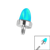 Titanium Bezel Set Synth Opal Cone for Internal Thread shafts in 1.2mm - SKU 37330