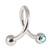 Steel Double Jewelled Spiral 1.6mm 1.6 / 12 / Aqua AB - alternative image