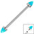 Titanium Internally Threaded Industrial Scaffold Bars 1.6mm - Titanium Bezel Set Synth Opal Cones - SKU 37392