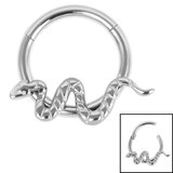 Titanium Snake Hinged Clicker Ring - SKU 37430