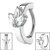 Steel Huggie Belly Clicker Ring - Jewelled Marquise Fan - SKU 37477