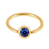 Gold Plated Steel Jewelled BCRs sapphire / 14 / 1.6