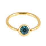 Gold Plated Steel Jewelled BCRs turquoise / 14 / 1.6