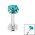 Titanium Internally Threaded Labrets 1.2mm - 4mm Titanium Claw Set Round CZ Jewel - SKU 37557