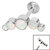 Titanium Internally Threaded Labrets 1.2mm - Infinity Titanium Bezel Set 5 Opal Crescent - SKU 37583