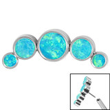 Titanium Threadless (Bend fit) (Infinity) Bezel Set 5 Opal Crescent - SKU 37589