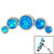 Titanium Threadless (Bend fit) (Infinity) Bezel Set 5 Opal Crescent - SKU 37591