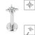Titanium Internally Threaded Labrets 1.2mm - Steel Jewelled 8 Point Star - SKU 37657