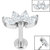Titanium Internally Threaded Labrets 1.2mm - Titanium Claw Set 4 CZ Jewel Marquise Fan - SKU 37777