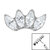 Titanium Threadless (Bend fit) Claw Set 4 CZ Jewel Marquise Fan - SKU 37789
