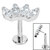 Titanium Threadless Labrets - Titanium (Bend-fit) Claw Set 4 CZ Jewel Marquise Fan - SKU 37793