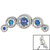 Titanium (Infinity) Bezel Set 5 Jewel Crescent for Internal Thread shafts in 1.2mm - SKU 37845