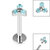Titanium Internally Threaded Labrets 1.2mm - Titanium Claw Set CZ Jewelled Mini Trinity - SKU 37855