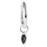 Steel Hinged Segment Ring with Steel Jewelled Marquise Charm - SKU 37869
