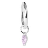 Steel Hinged Segment Ring with Steel Jewelled Marquise Charm - SKU 37889