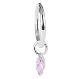 Steel Hinged Segment Ring with Steel Jewelled Marquise Charm - SKU 37894