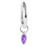 Steel Hinged Segment Ring with Steel Jewelled Marquise Charm - SKU 37899