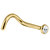 Gold Plated Steel (PVD) Jewelled Nose Stud - SKU 38034