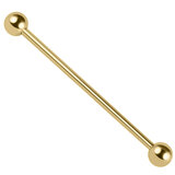 Gold Plated Titanium (PVD) Industrial Scaffold Barbell 1.6mm - SKU 38074
