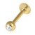 Gold Plated Titanium (PVD) Jewelled Labret - SKU 38078